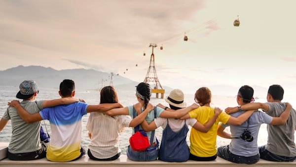 Happy people enjoying life